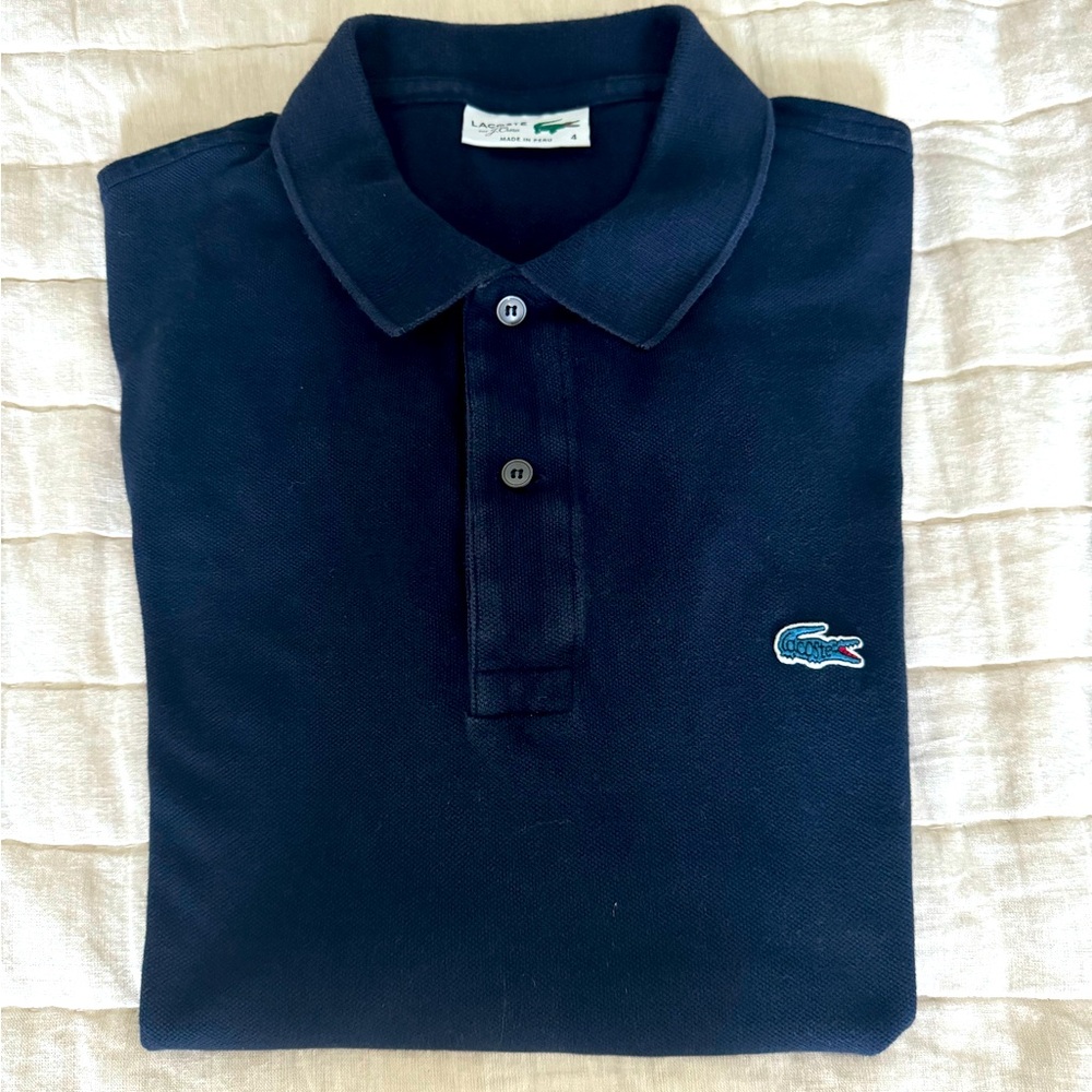 Lacoste® for J.Crew polo shirt - Navy Blue Croc Slim Fit - Size Medium 4 - Men’s